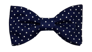 Noeud papillon bleu foncé à pois blancs - Effet Noeud Pap