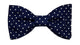 Noeud papillon bleu foncé à pois blancs - Effet Noeud Pap