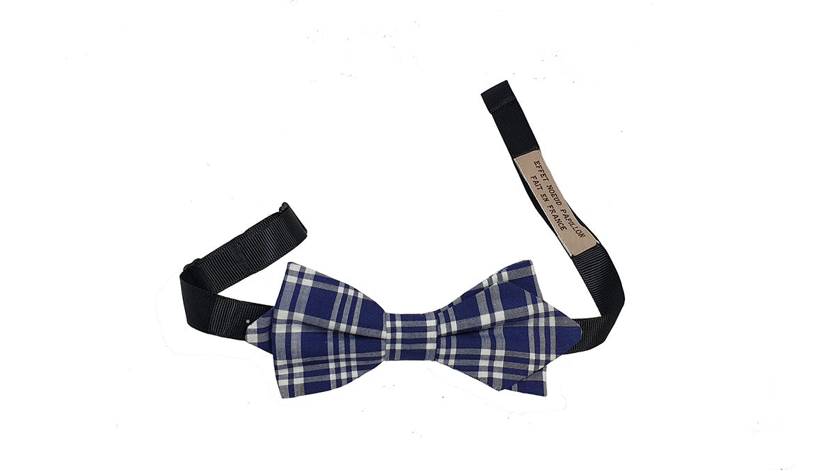 Noeud papillon à carreaux marine - Effet Noeud Pap