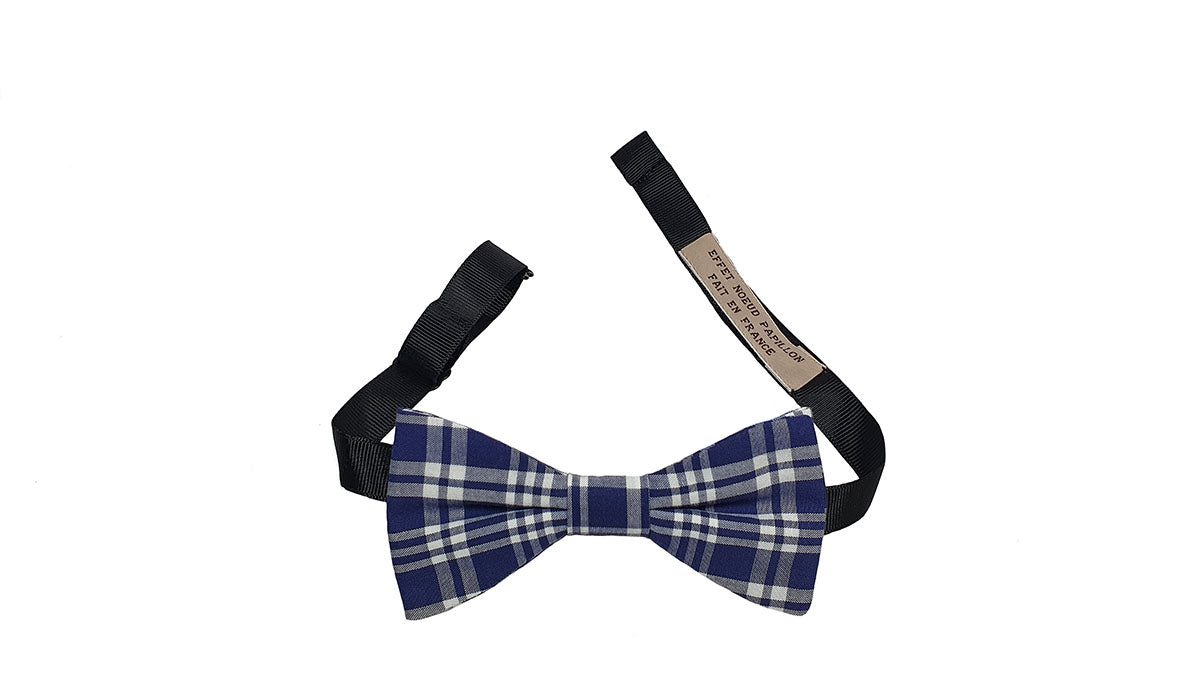 Noeud papillon à carreaux marine - Effet Noeud Pap