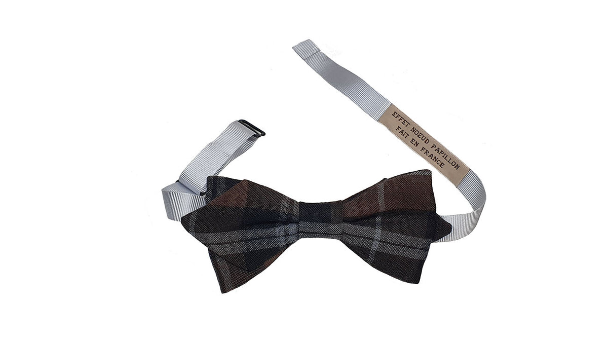 Noeud papillon à carreaux marron - Effet Noeud Pap