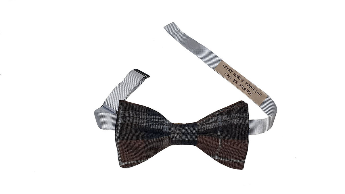 Noeud papillon à carreaux marron - Effet Noeud Pap