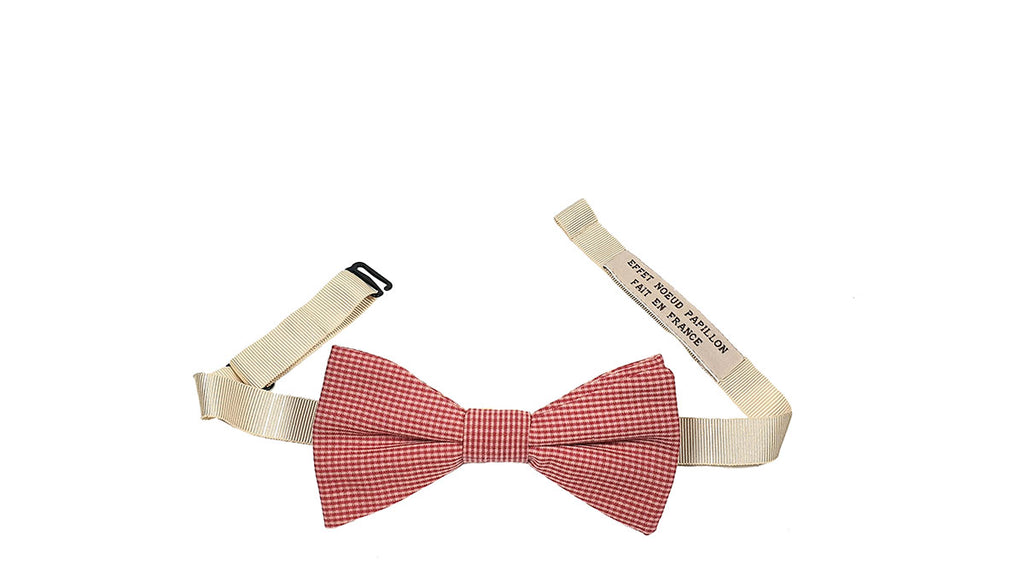 Noeud papillon à carreaux rouges et rose - Effet Noeud Pap