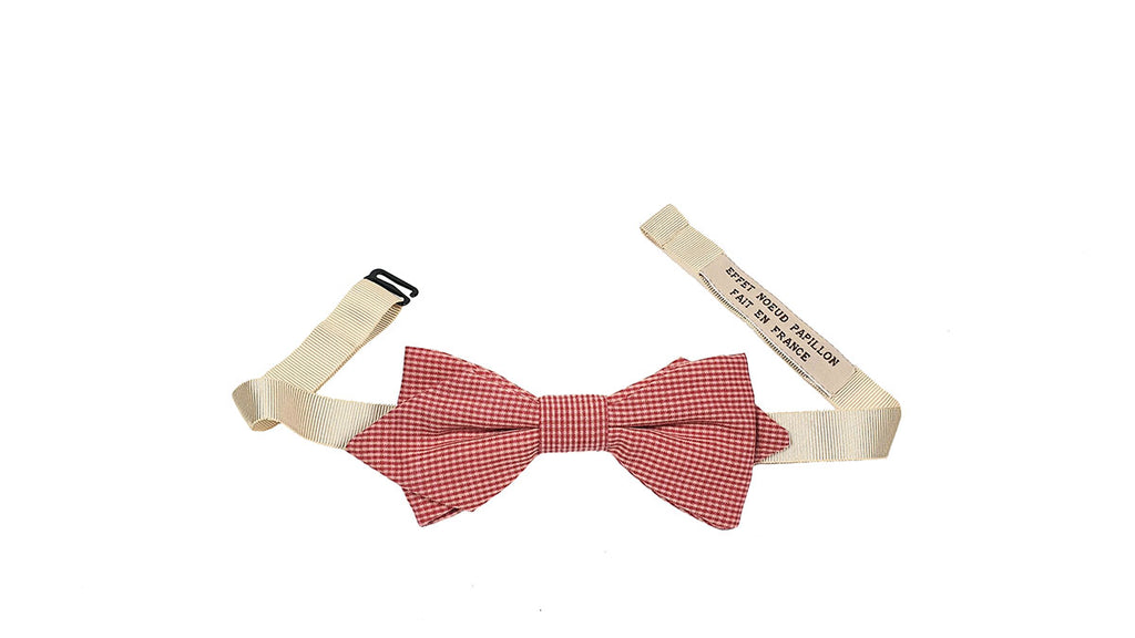 Noeud papillon à carreaux rouges et rose - Effet Noeud Pap