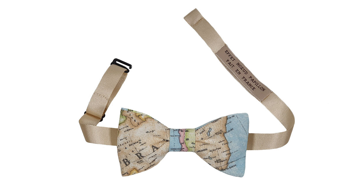 Noeud papillon carte du monde