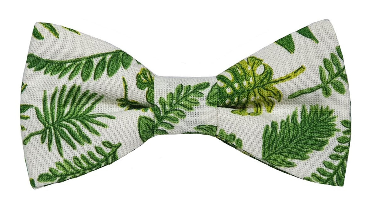 Noeud papillon blanc feuillage vert - Effet Noeud Pap