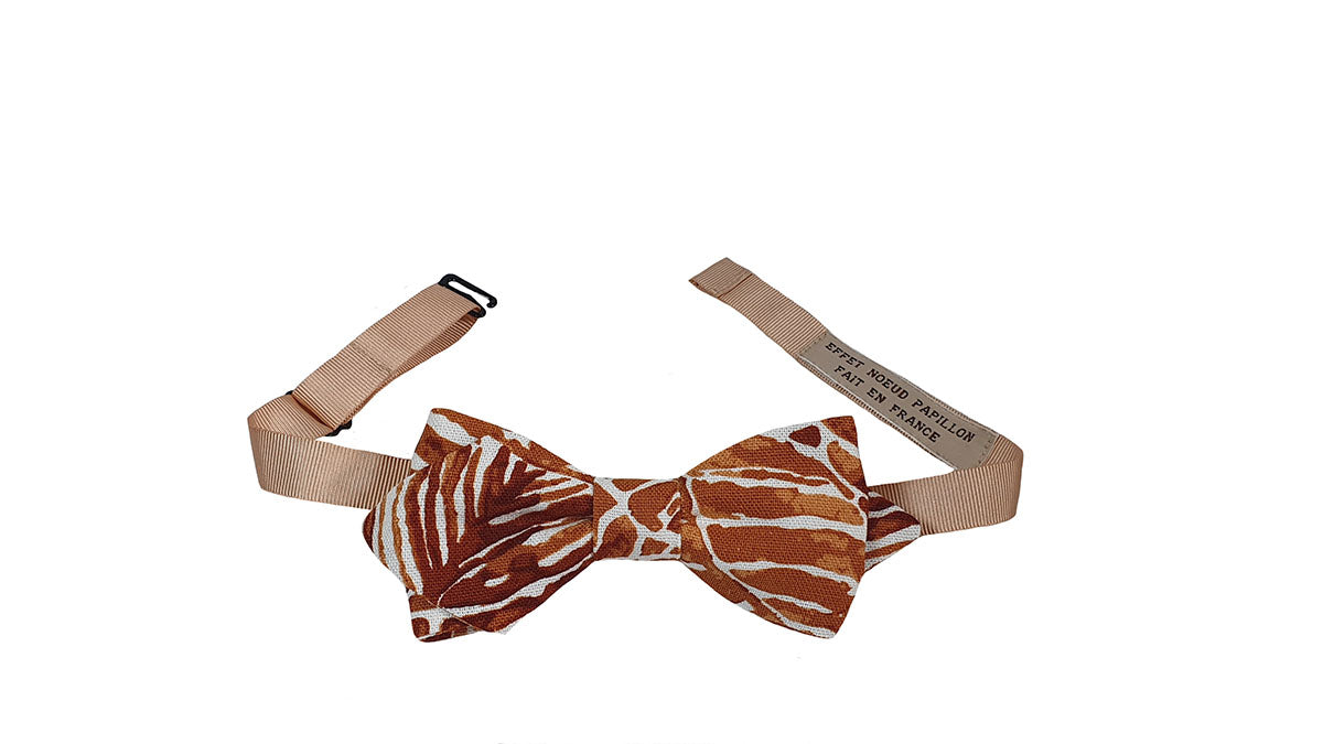 Noeud papillon feuilles tropicales