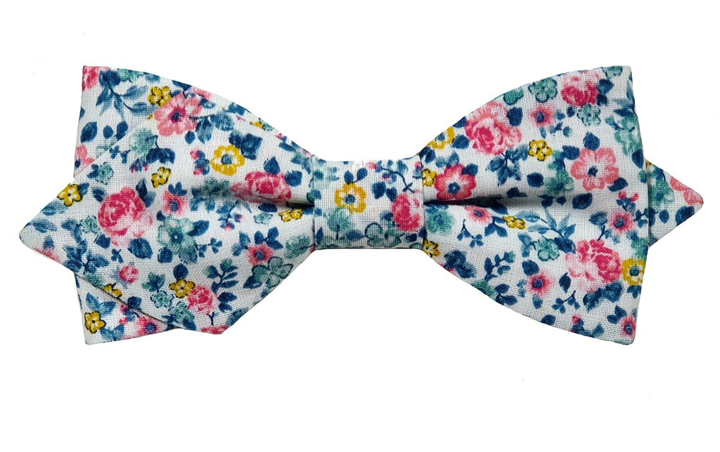 Noeud papillon fleuri rose et vert - Effet Noeud Pap