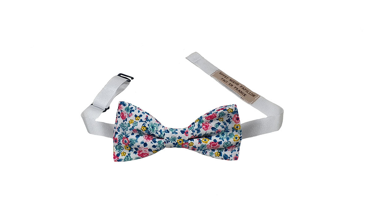 Noeud papillon fleuri rose et vert - Effet Noeud Pap