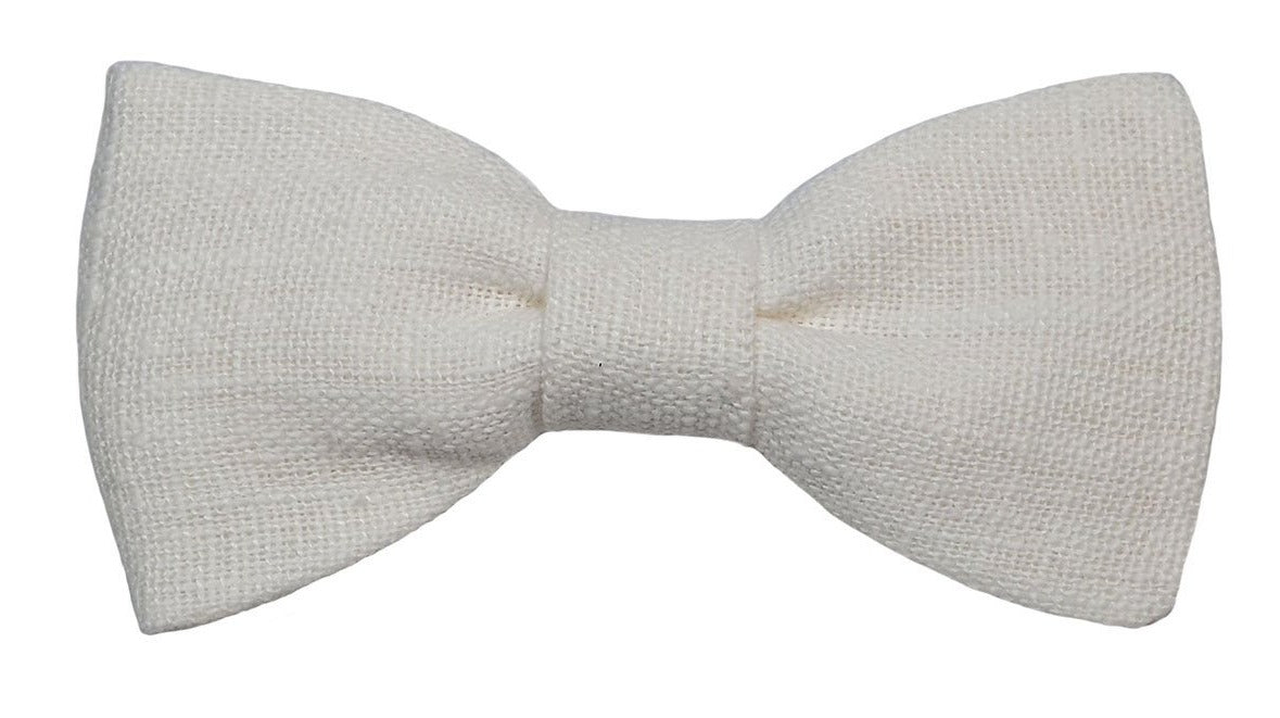 Noeud papillon ivoire en lin