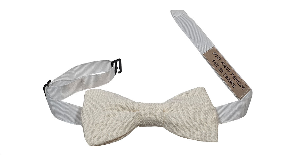 Noeud papillon ivoire en lin