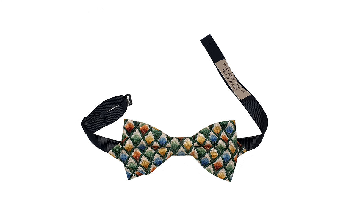 Noeud papillon à losanges multicolores - Effet Noeud Pap