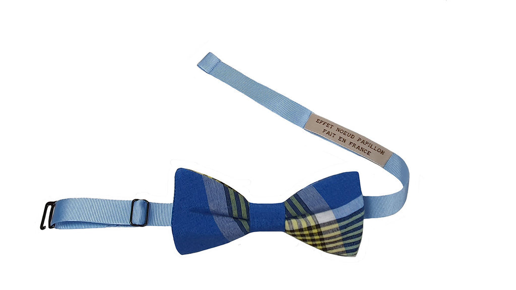 Noeud papillon madras bleu - Effet Noeud Pap