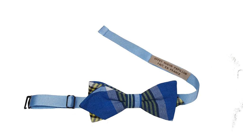 Noeud papillon madras bleu - Effet Noeud Pap