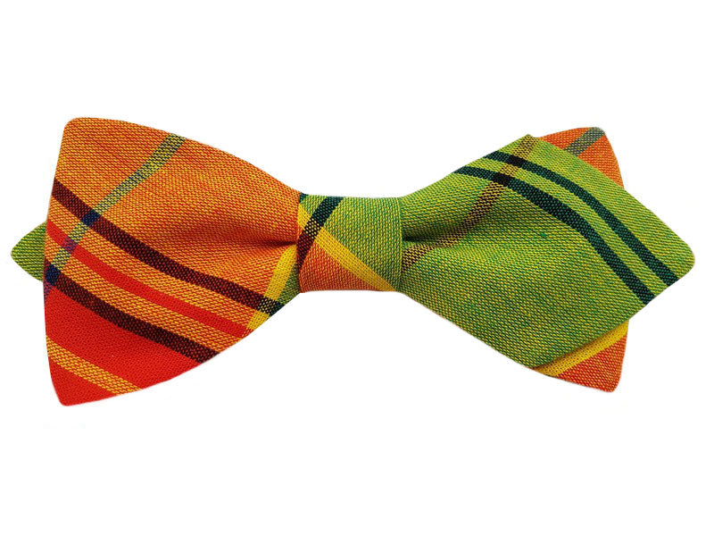 Noeud papillon madras vert et jaune - Effet Noeud Pap