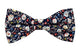 Noeud papillon marine fleurs blanches et rouges 