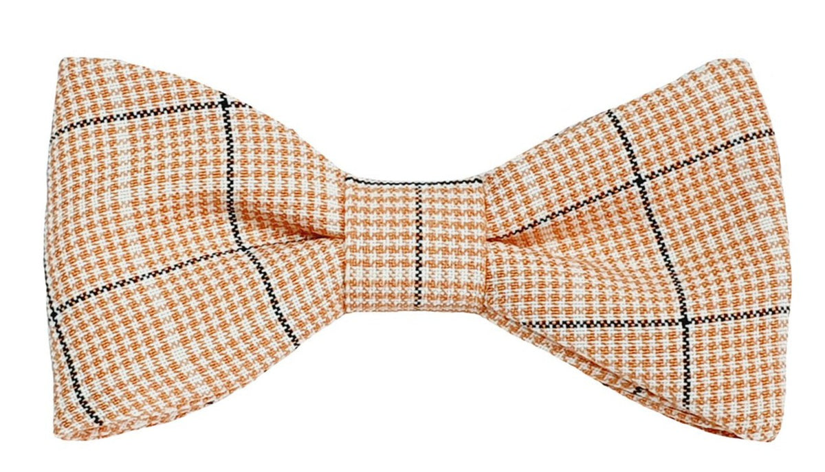 Nœud papillon mini carreaux orange et blancs