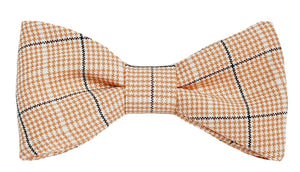 Nœud papillon mini carreaux orange et blancs