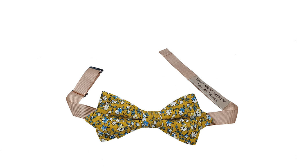 Noeud papillon Liberty jaune moutarde