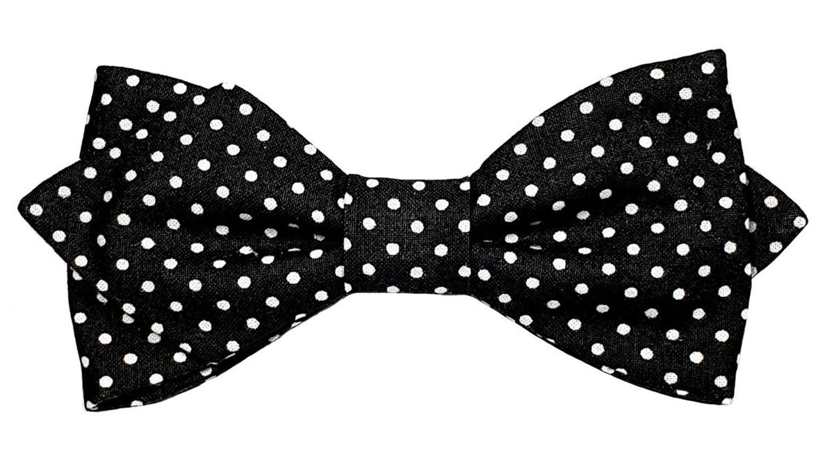 Noeud papillon noir à pois blancs - Effet Noeud Pap