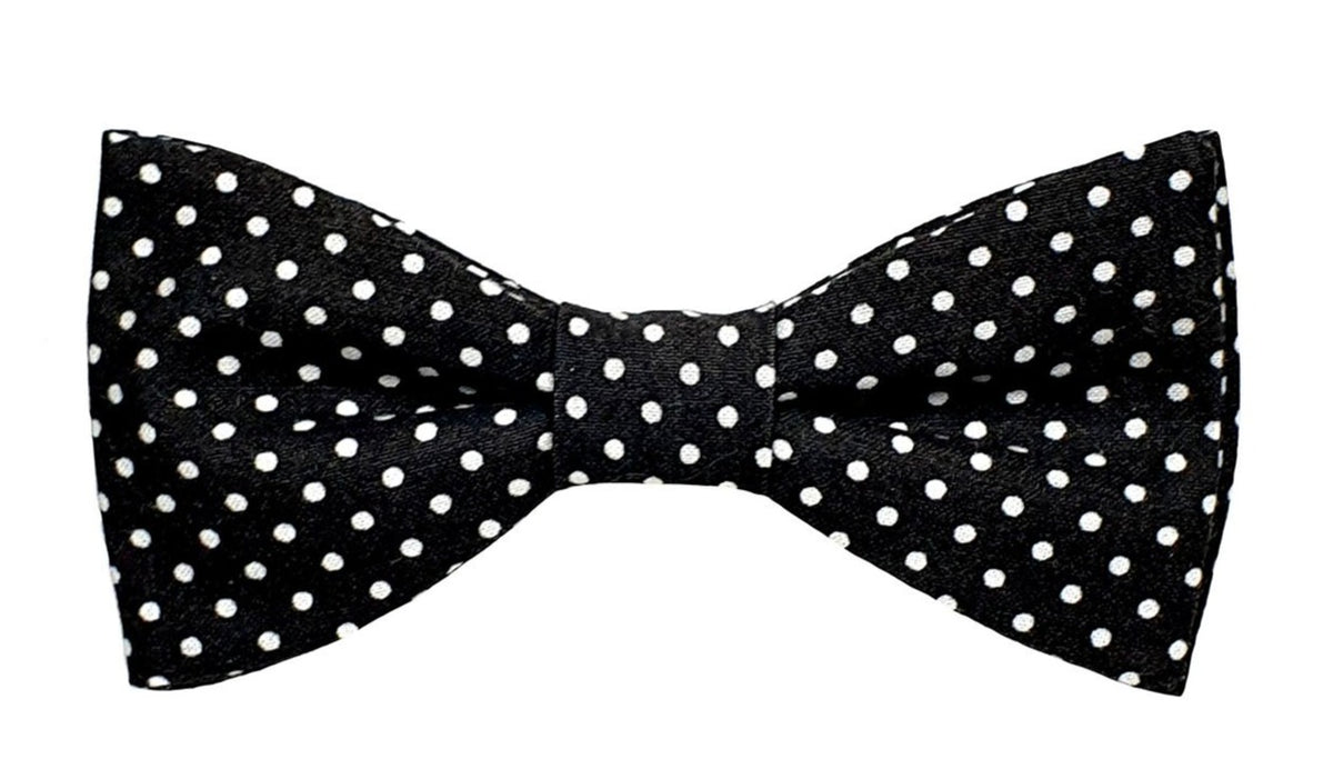 Noeud papillon noir à pois blancs - Effet Noeud Pap