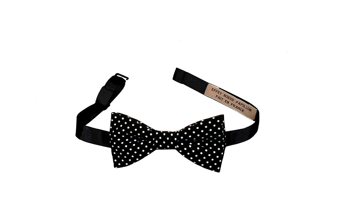 Noeud papillon noir à pois blancs - Effet Noeud Pap