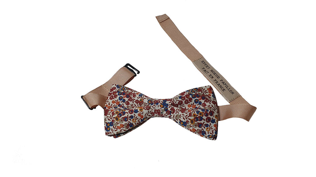 Noeud papillon Liberty Terracotta avec tour de cou réglable
