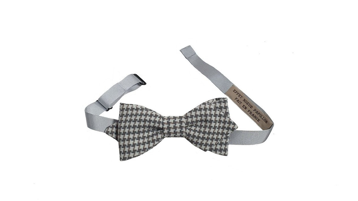 Noeud papillon pied de poule gris - Effet Noeud Pap