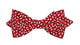 Noeud papillon rouge motifs grains de riz blancs