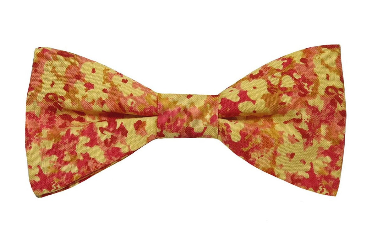 Noeud papillon fleuri jaune et orange - Effet Noeud Pap