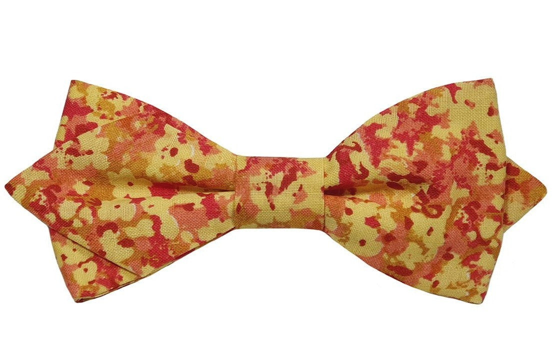 Noeud papillon fleuri jaune et orange - Effet Noeud Pap