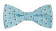Nœud papillon bleu turquoise motifs japonais