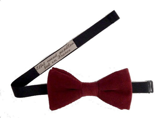 Noeud papillon velours bordeaux Liparis - Effet Noeud Papillon