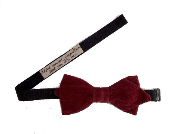 Noeud papillon velours bordeaux Liparis - Effet Noeud Papillon
