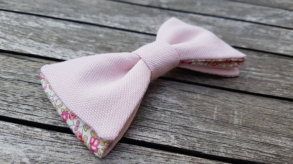 Noeud papillon Double - Liberty et Rose - Effet Noeud Papillon
