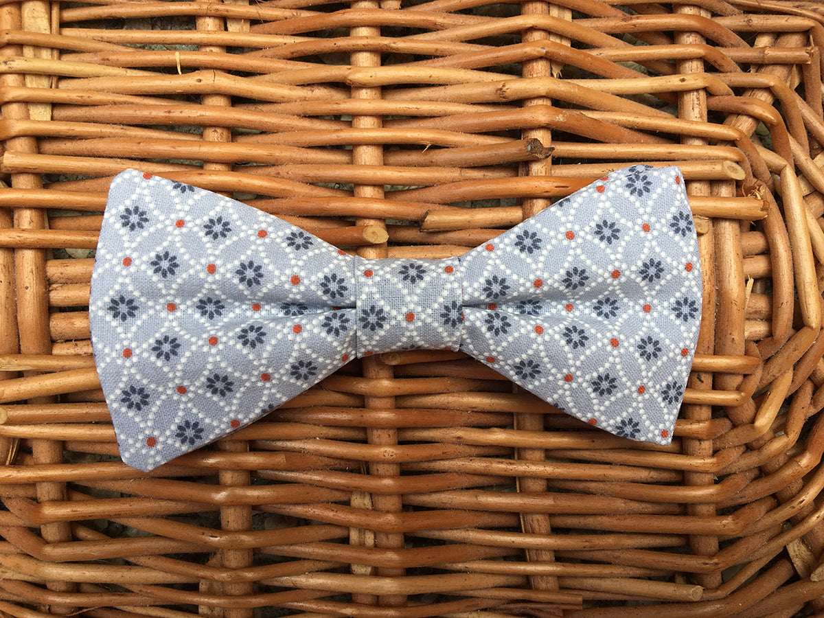 Noeud papillon en tissu japonais Shippô bleu - Effet Noeud Papillon